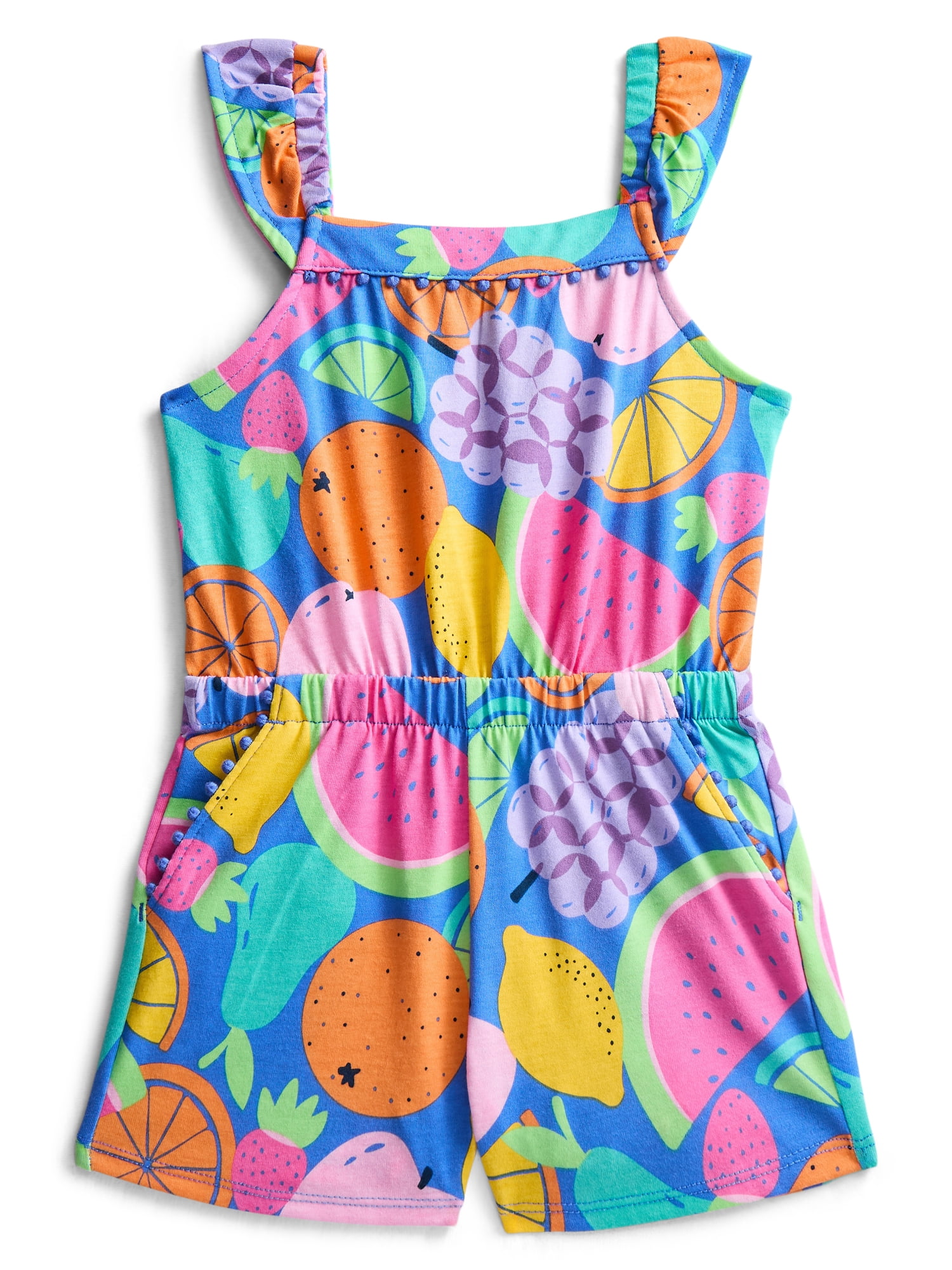 Wonder Nation Toddler Girls Ruffle-Strap Romper, Sizes 12M–5T
