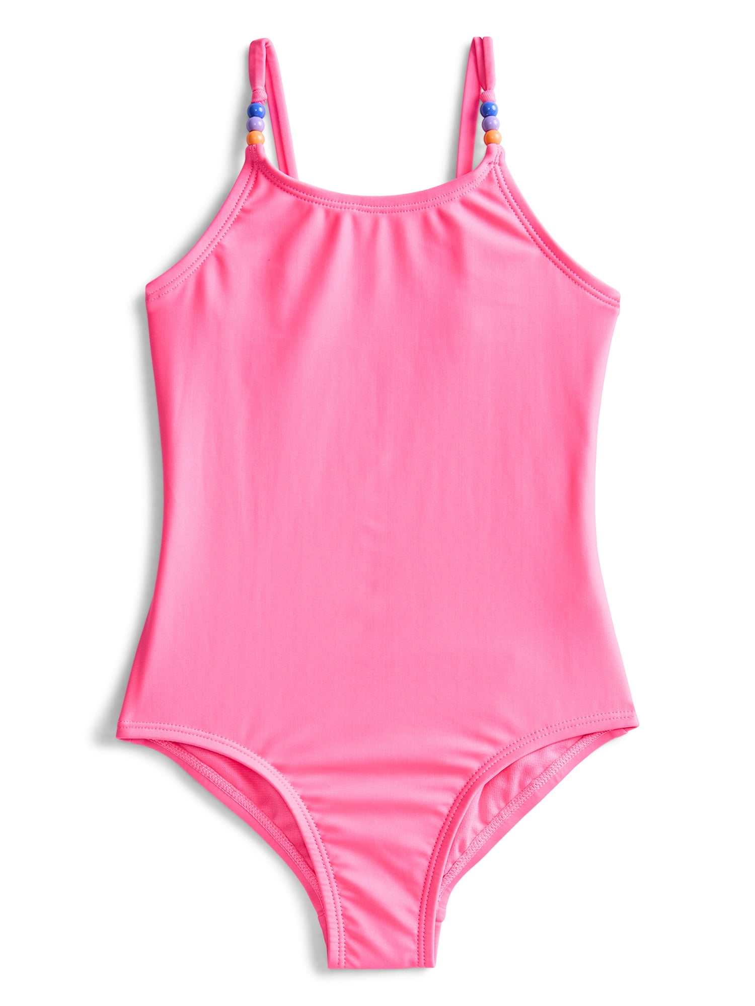 Wonder Nation Girls One Piece Swimsuit with UPF 50+, Sizes 4-18 & Plus