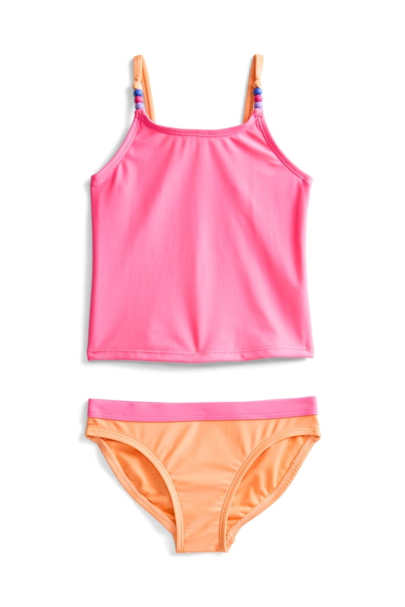 Girls Everyday Tankini Swim Set with UPF 50+, 2-Piece, Sizes 4-18 & Plus