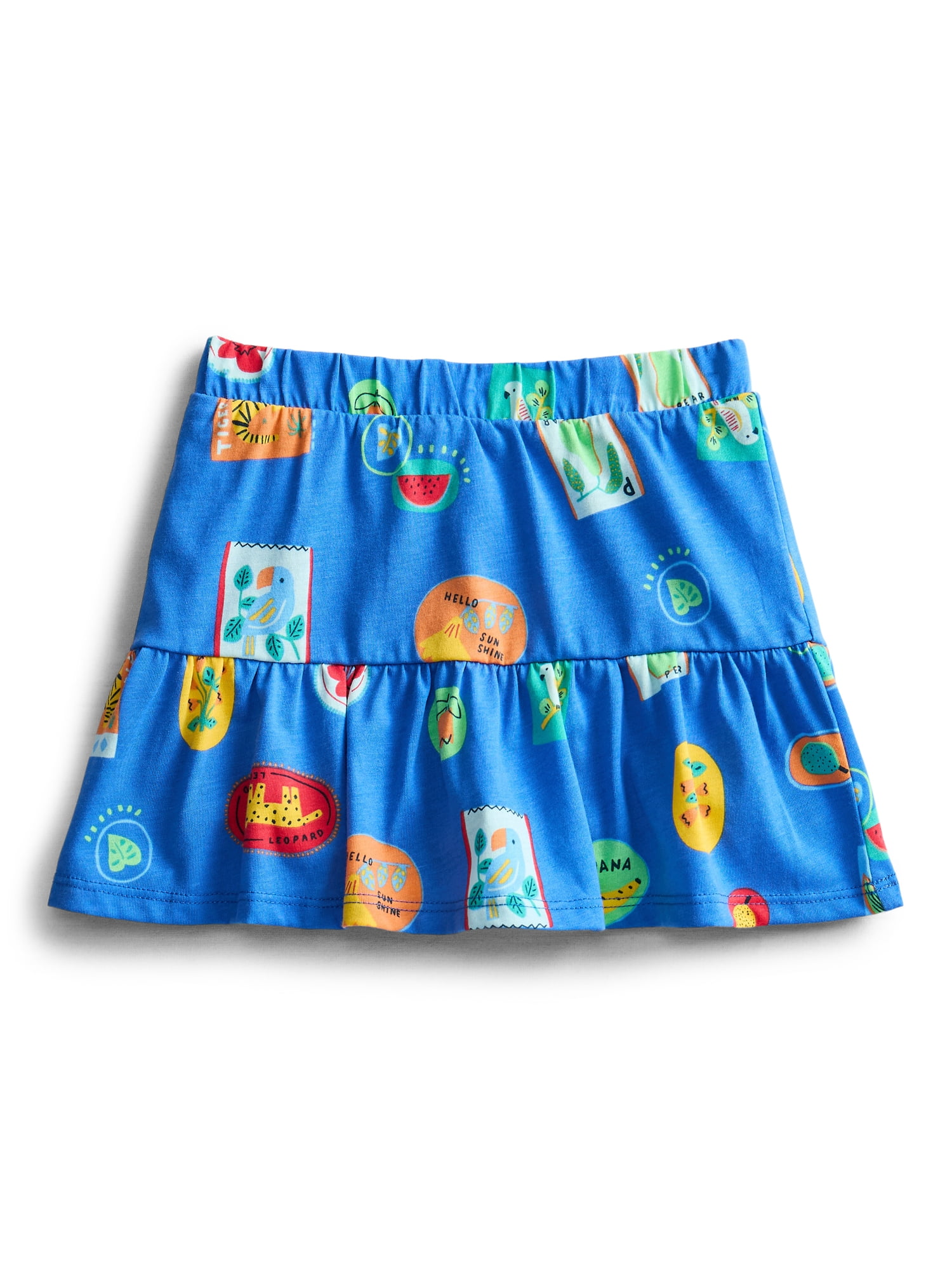 Wonder Nation Toddler Girls Tiered Ruffle Scooter Skirt, Sizes 18M-5T