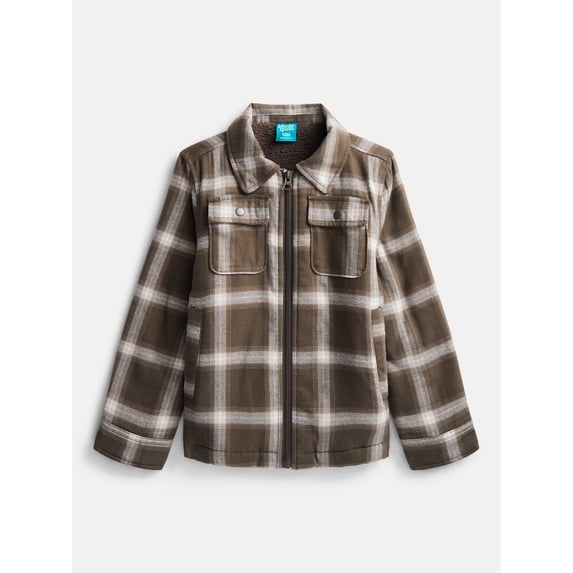 Wonder Nation Boys Cotton Shacket, Sizes 4-18 & Husky