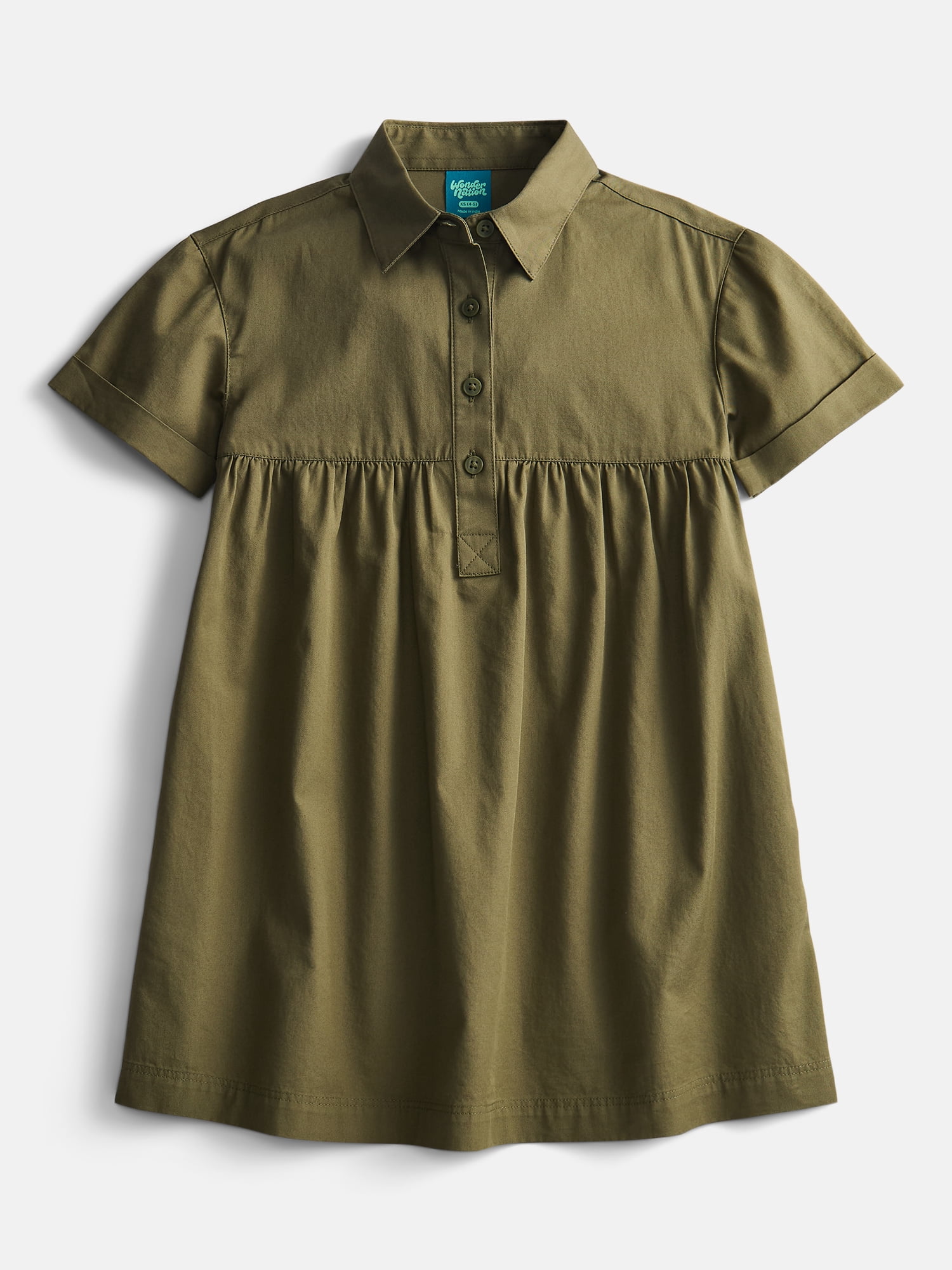 Wonder Nation Girls Cotton Shirt Dress Sizes 4-18 & Plus