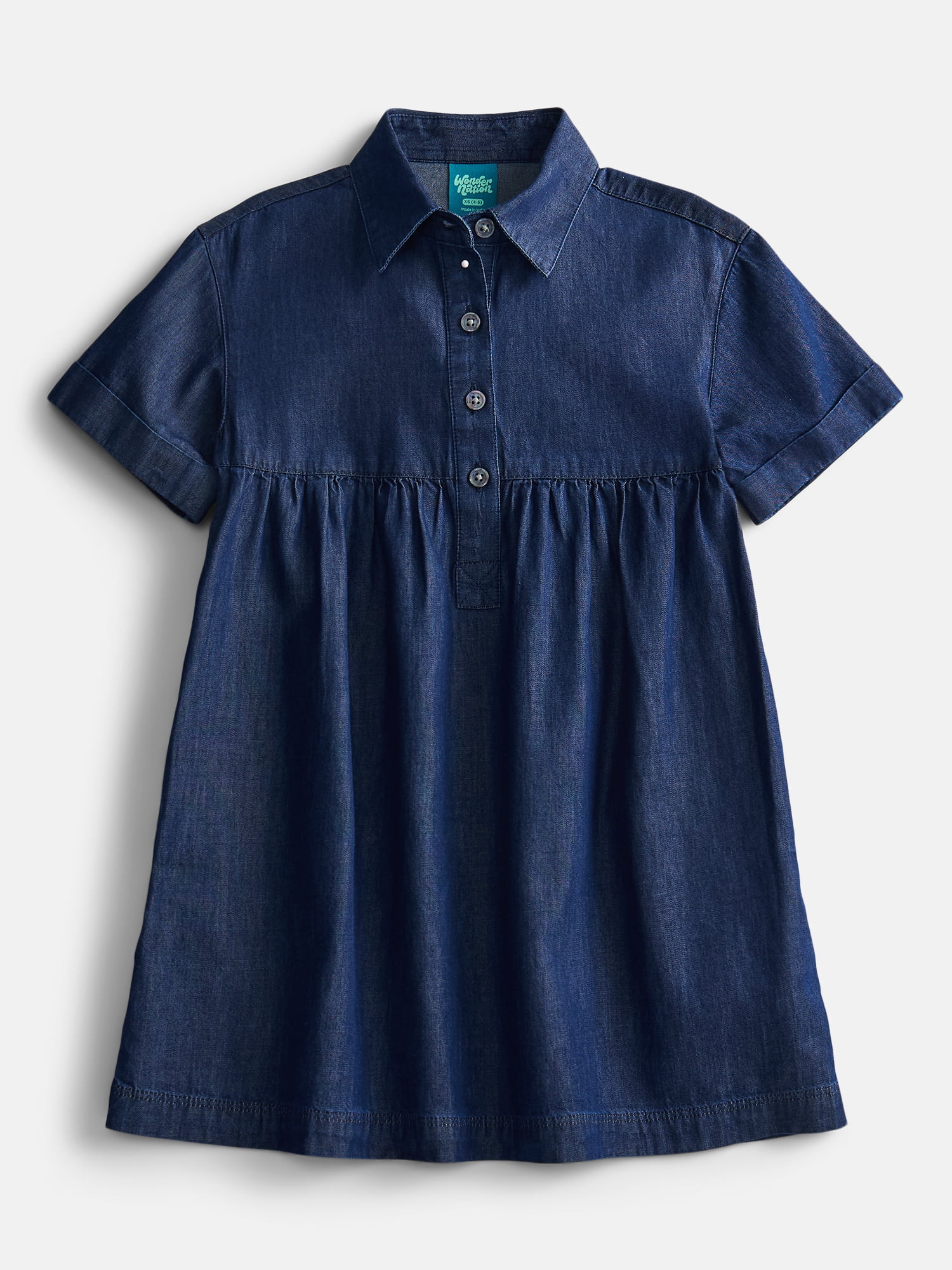 Wonder Nation Girls Cotton Shirt Dress Sizes 4-18 & Plus