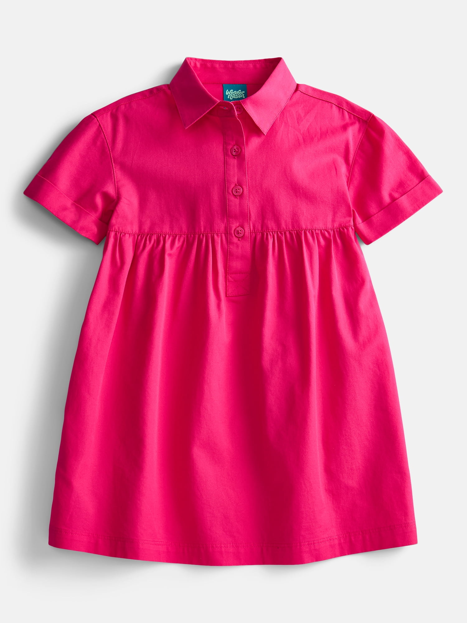 Wonder Nation Girls Cotton Shirt Dress Sizes 4-18 & Plus