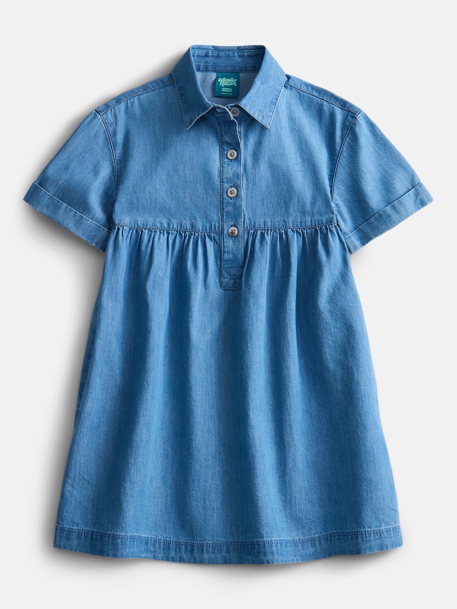 Wonder Nation Girls Cotton Shirt Dress Sizes 4-18 & Plus
