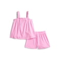 thumbnail image 1 of Wonder Nation Toddler Girls Ribbed Tank Top and Shorts 2-Piece Set, Sizes 12M–5T, 1 of 3