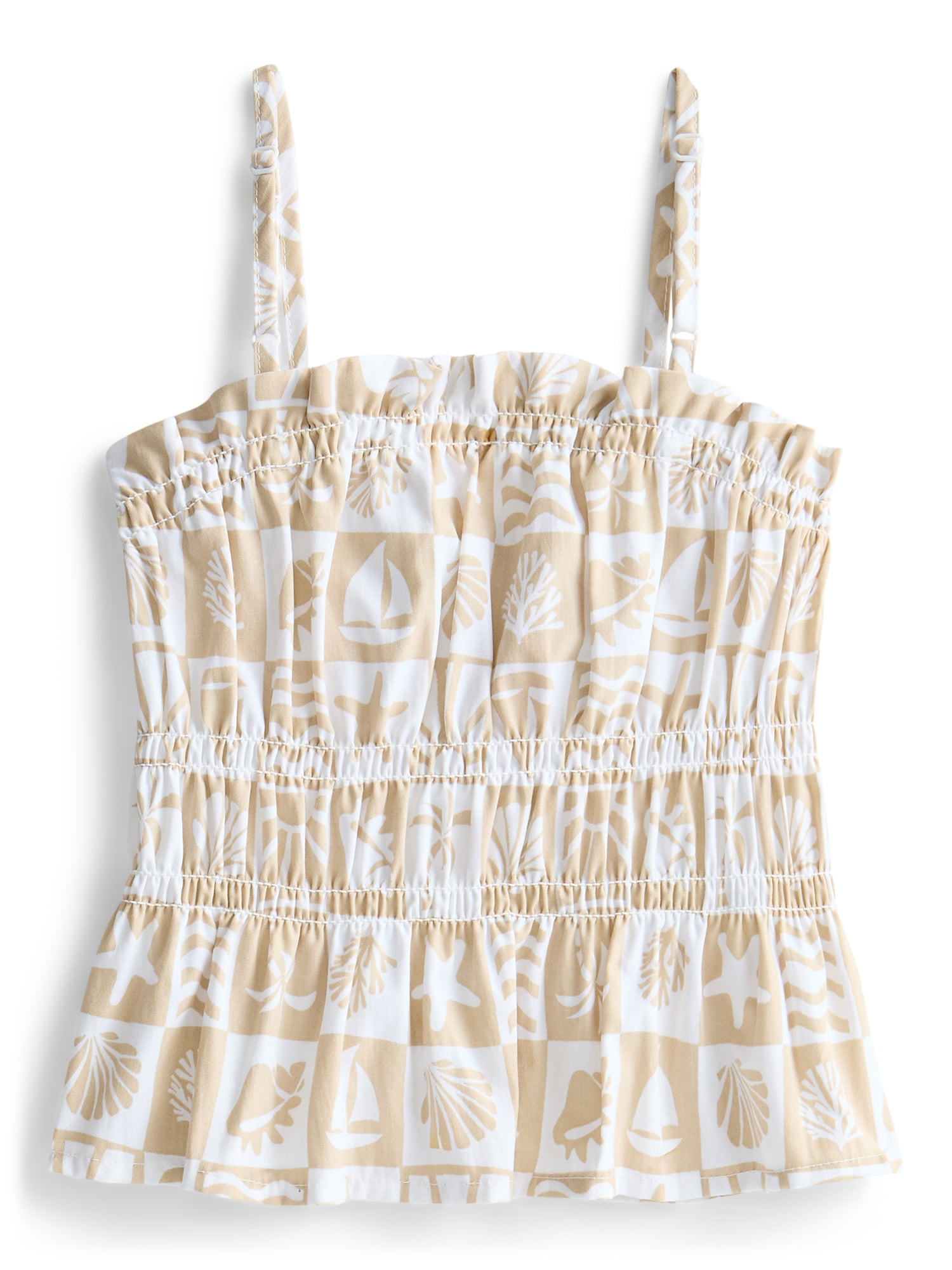 Wonder Nation Girls Smocked Peplum Top, Sizes 4-18