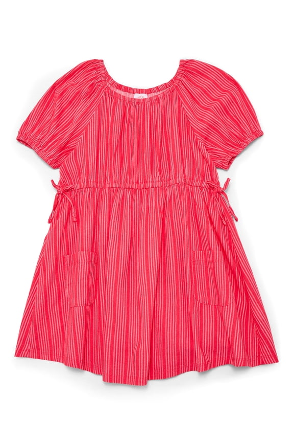 Girls Print Smock Dress with Puff Sleeves, Sizes 4-18 & Plus