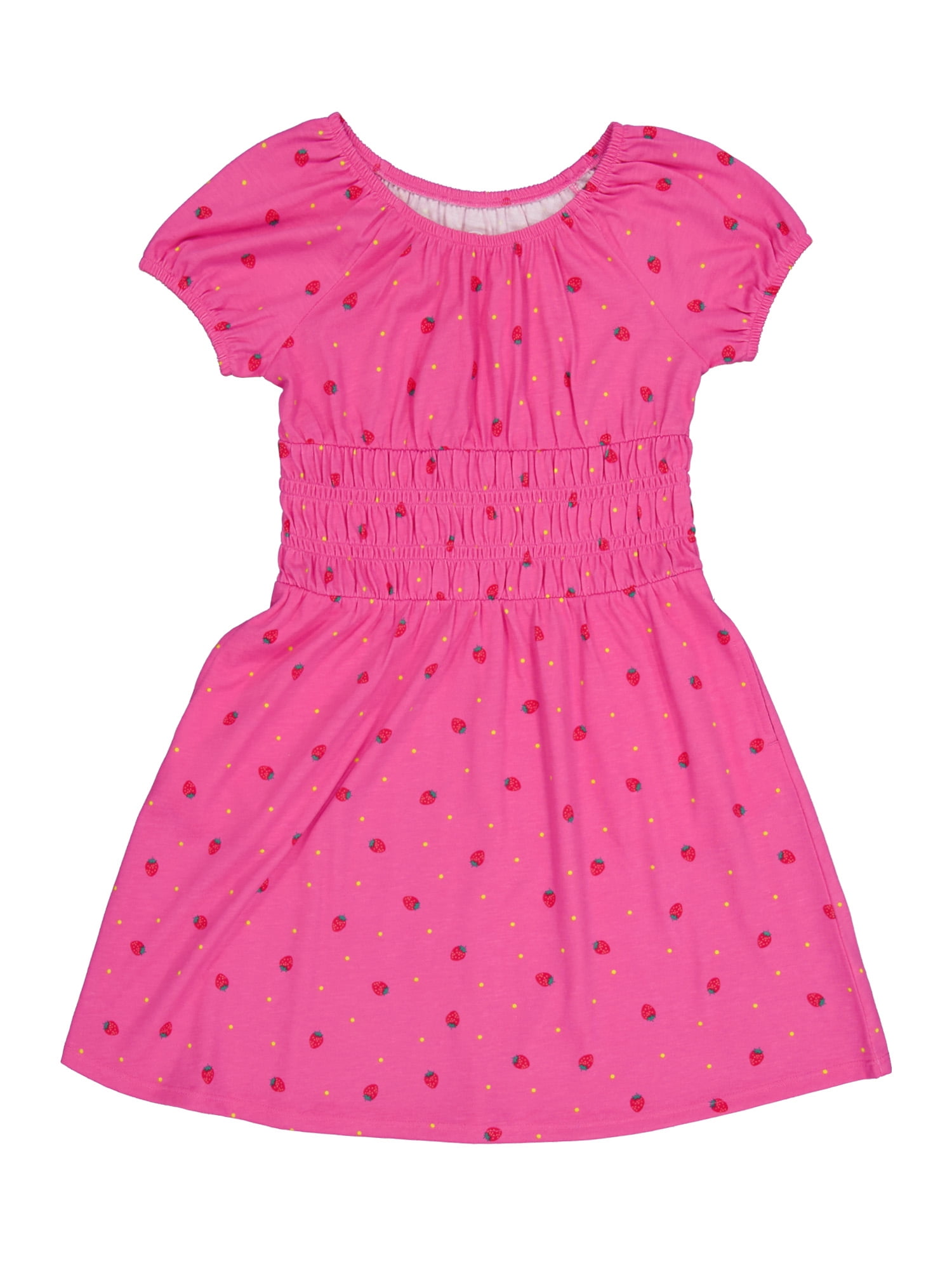 Wonder Nation Girls Smocked Waist Dress, Sizes 4-18 & Plus