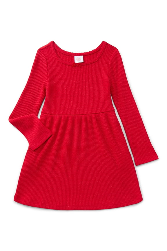 Toddler Girls Square Neck Cozy Knit Dress, Sizes 12M-5T