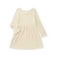 thumbnail image 1 of Wonder Nation Toddler Girls Square Neck Cozy Knit Dress, Sizes 12M-5T, 1 of 3