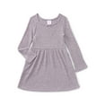 thumbnail image 1 of Wonder Nation Toddler Girls Square Neck Cozy Knit Dress, Sizes 12M-5T, 1 of 3