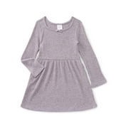 Wonder Nation Toddler Girls Square Neck Cozy Knit Dress, Sizes 12M-5T