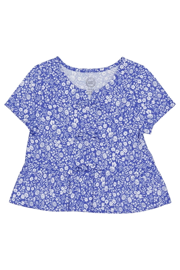 Girls Short Sleeve Bow Front Top, Sizes 4-18 & Plus
