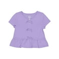 thumbnail image 1 of Wonder Nation Girls Short Sleeve Bow Front Top, Sizes 4-18 & Plus, 1 of 5