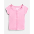 thumbnail image 1 of Wonder Nation Girls' Lace and Button Front Top with Short Sleeves, Sizes 4-18 & Plus, 1 of 3