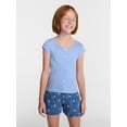 thumbnail image 1 of Wonder Nation Girls' Lace and Button Front Top with Short Sleeves, Sizes 4-18 & Plus, 1 of 5