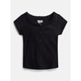 thumbnail image 1 of Wonder Nation Girls' Lace and Button Front Top with Short Sleeves, Sizes 4-18 & Plus, 1 of 3