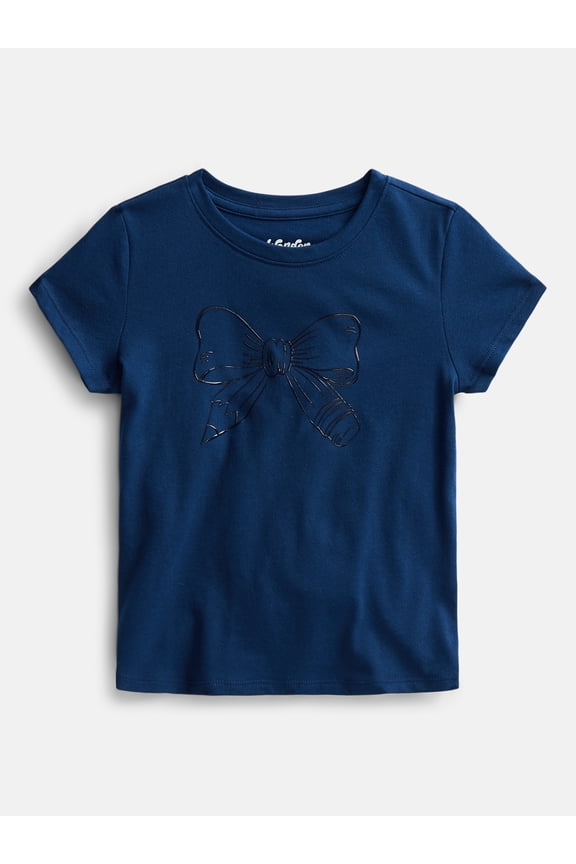 Girls Embellished Graphic Tee with Short Sleeves, Sizes 4-18 & Plus