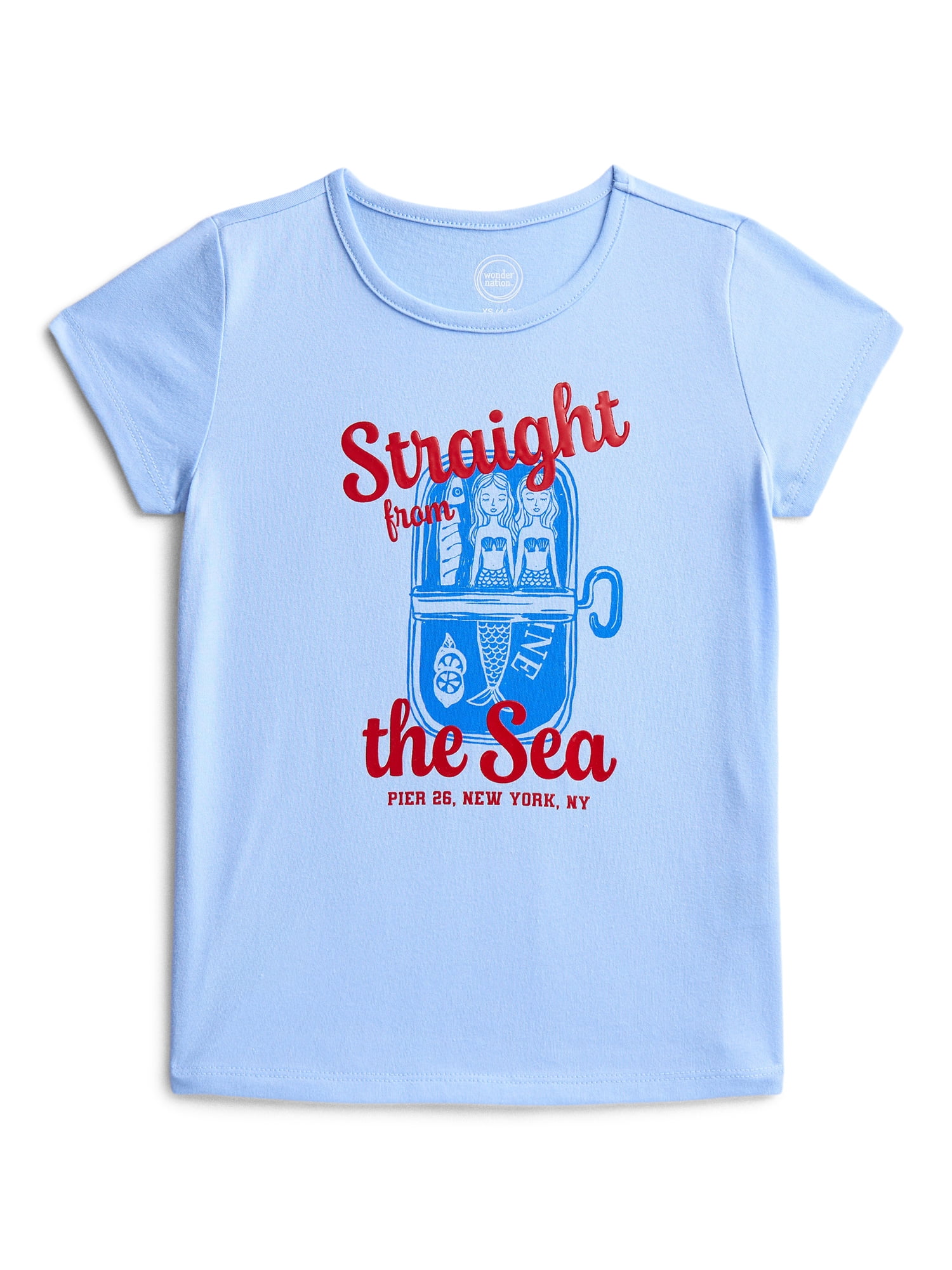 Wonder Nation Girls Embellished Graphic Tee with Short Sleeves, Sizes 4-18 & Plus