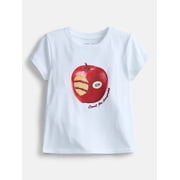 Wonder Nation Girls Embellished Graphic Tee with Short Sleeves, Sizes 4-18 & Plus