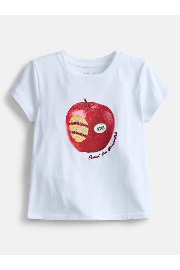 Girls Embellished Graphic Tee with Short Sleeves, Sizes 4-18 & Plus