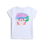 Girls Embroidered Graphic Tee with Short Sleeves, Sizes 4-18 & Plus