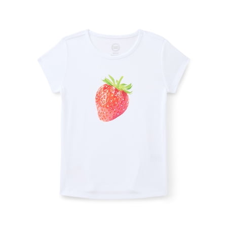 Wonder Nation Girls Embroidered Graphic Tee with Short Sleeves, Sizes 4-18 & Plus