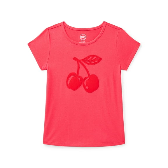 Wonder Nation Girls' Embellished Graphic Tee with Short Sleeves, Sizes 4-18 & Plus