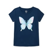 تي شيرت Wonder Nation Girls مزين برسومات جرافيكية وأكمام قصيرة، مقاسات من 4 إلى 18 وما فوق
