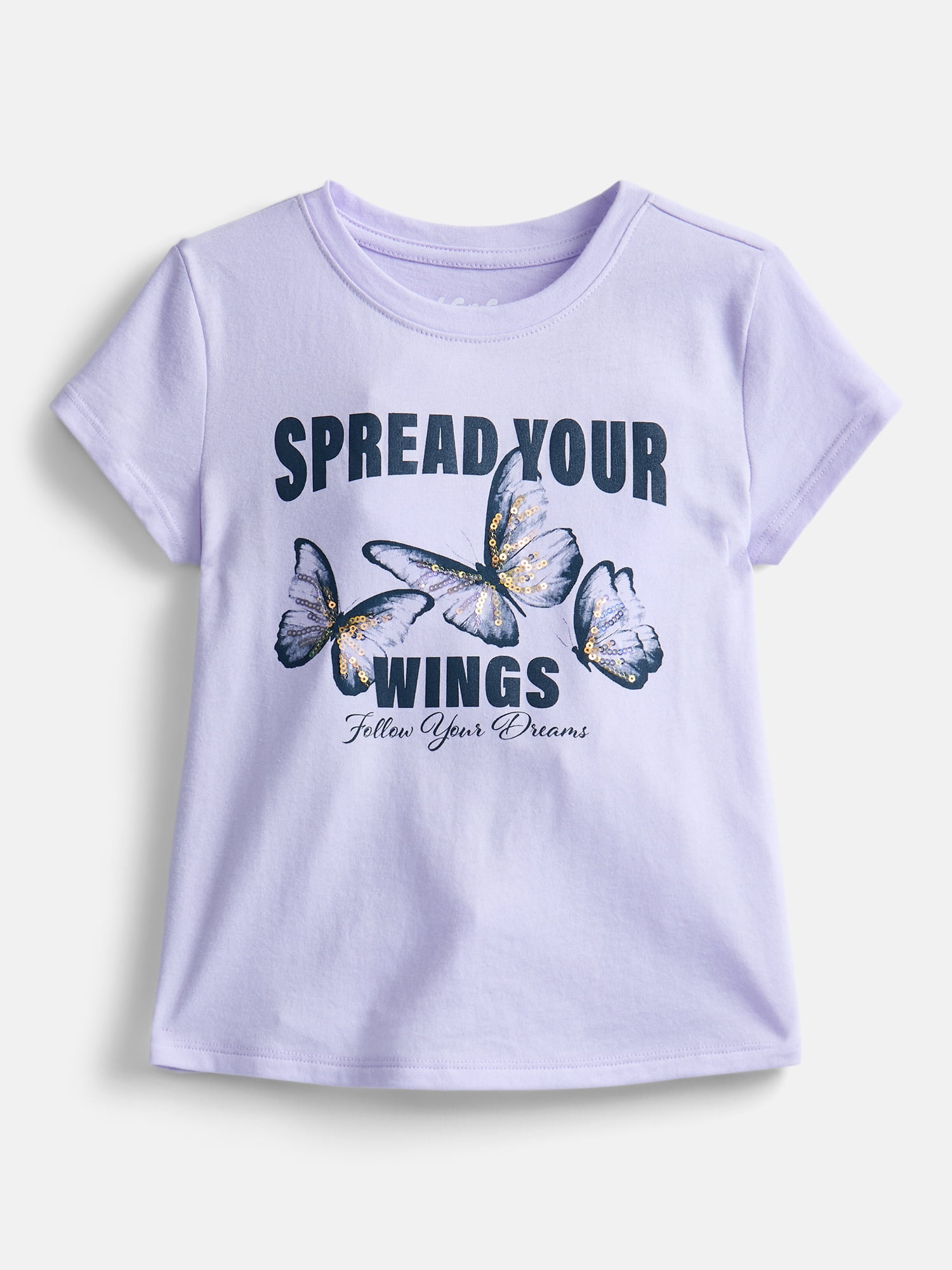 Wonder Nation Girls Embellished Graphic Tee with Short Sleeves, Sizes 4-18 & Plus