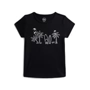 Wonder Nation Girls Embroidered Graphic Tee with Short Sleeves, Sizes 4-18 & Plus