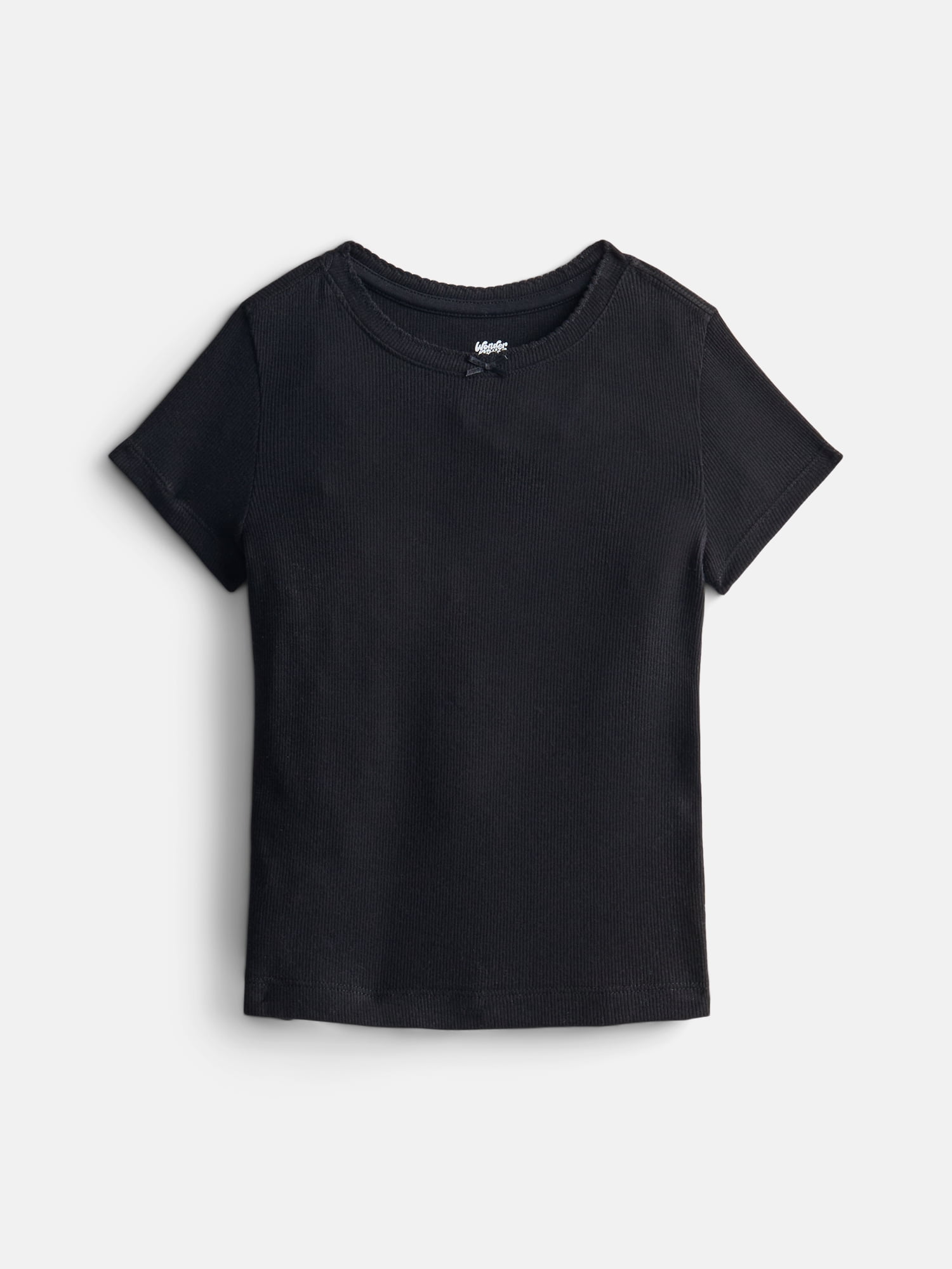 Wonder Nation Toddler Girls Solid Tee with Short Sleeves, Sizes 18M-5T