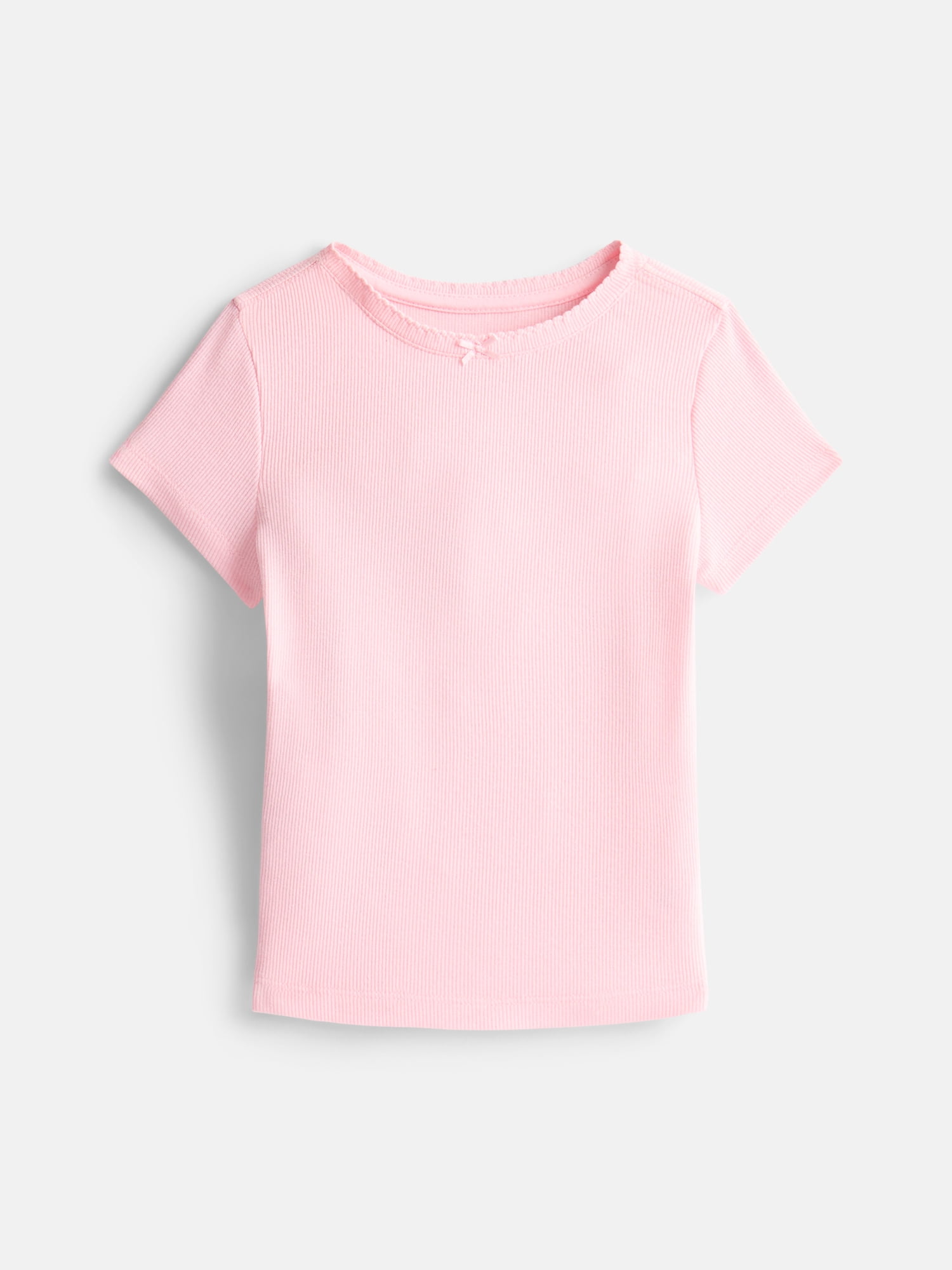 Wonder Nation Toddler Girls Solid Tee with Short Sleeves, Sizes 18M-5T
