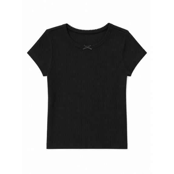 Wonder Nation Toddler Girls Solid Tee with Short Sleeves, Sizes 18M-5T