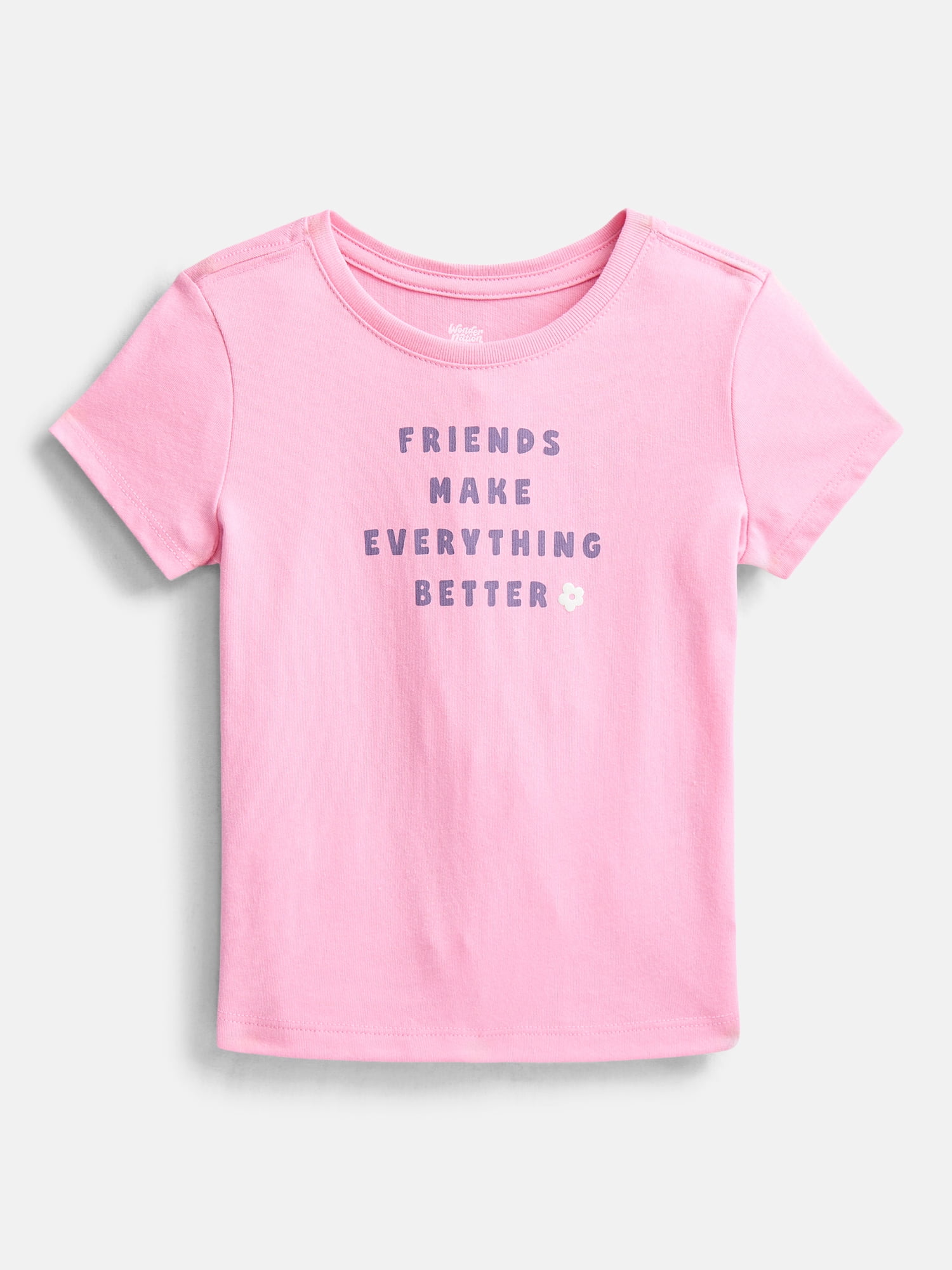 Wonder Nation Toddler Girls' Graphic Tee with Short Sleeves, Sizes 18M-5T