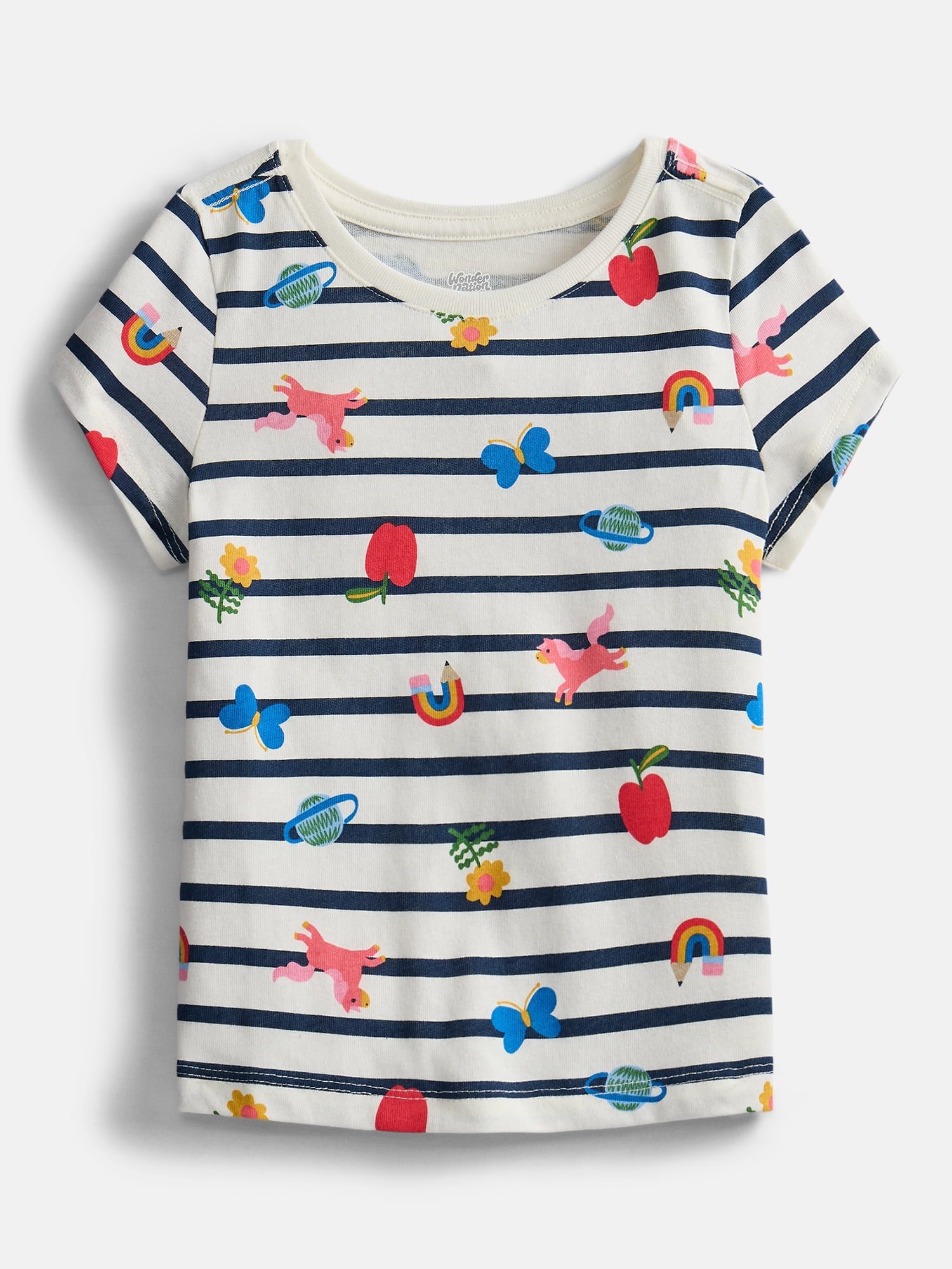 Wonder Nation Toddler Girls Graphic Tee with Short Sleeves, Sizes 18M-5T