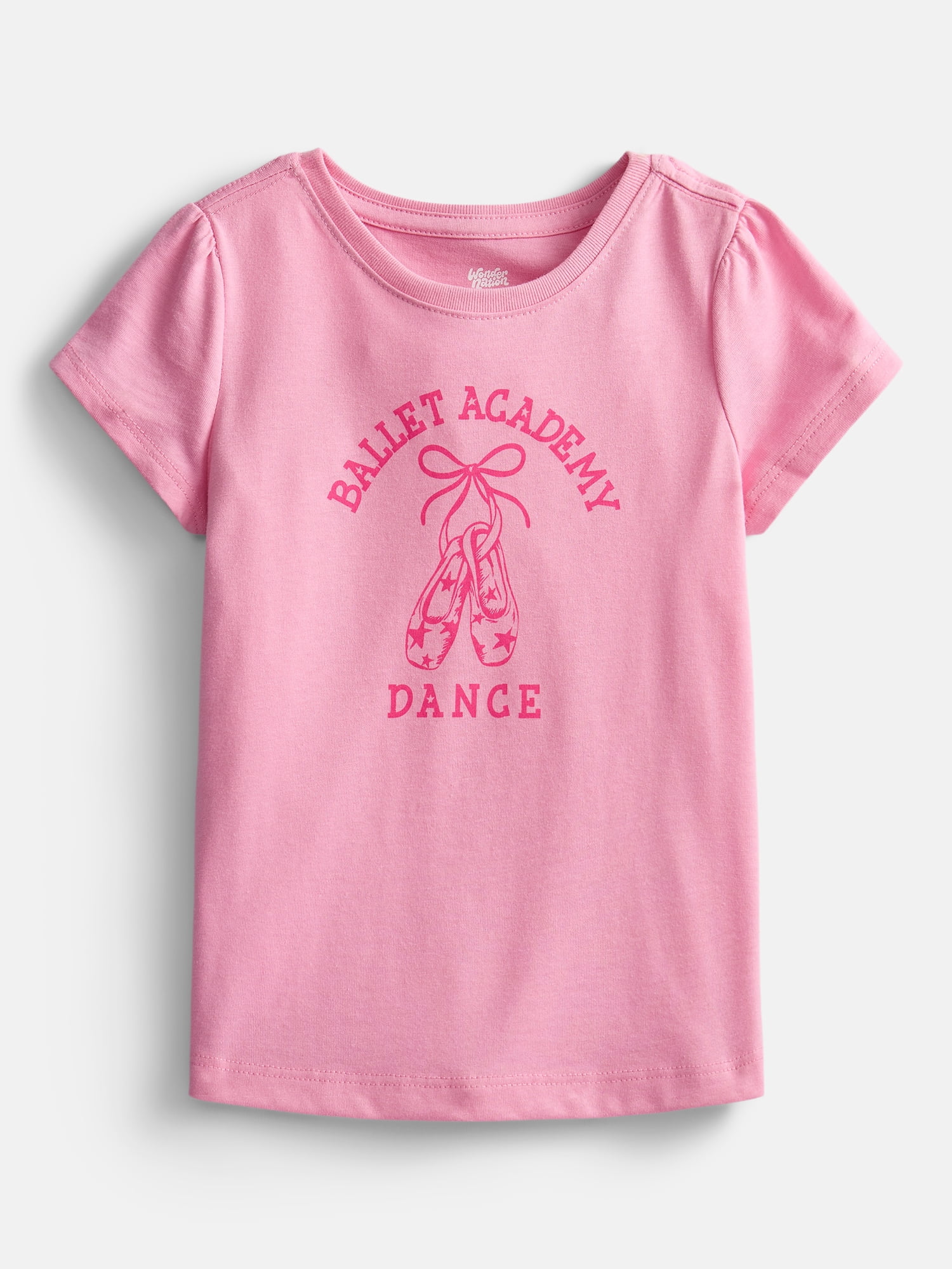 Wonder Nation Toddler Girls Graphic Tee with Short Sleeves, Sizes 18M-5T
