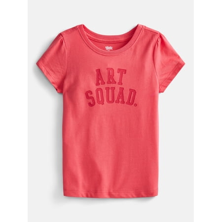 Wonder Nation Toddler Girls Graphic Tee with Short Sleeves, Sizes 18M-5T