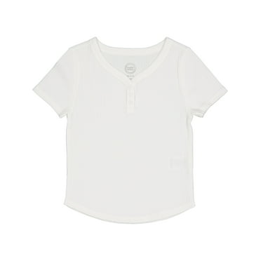 Wonder Nation Girls Short Sleeve Henley Knit Top, Sizes 4-18 & Plus
