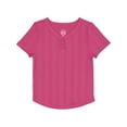thumbnail image 1 of Wonder Nation Girls Short Sleeve Henley Knit Top, Sizes 4-18 & Plus, 1 of 4