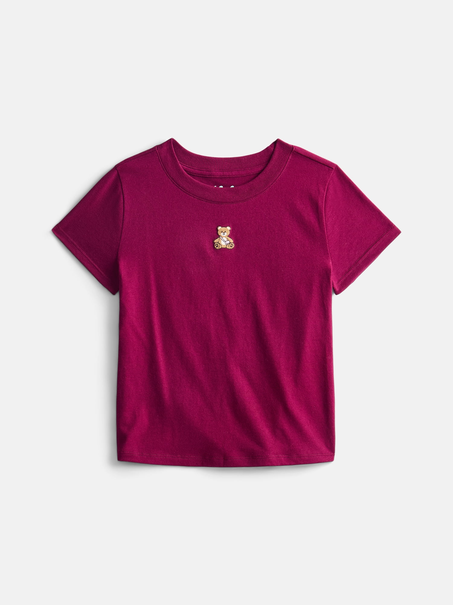 Wonder Nation Girls' Embroidered Icon Tee with Short Sleeves, Sizes 4-18 & Plus