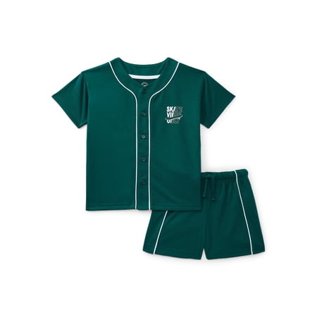 Wonder Nation Boys Jersey Top and Shorts Pajama Set, 2-Piece, Sizes 4-18