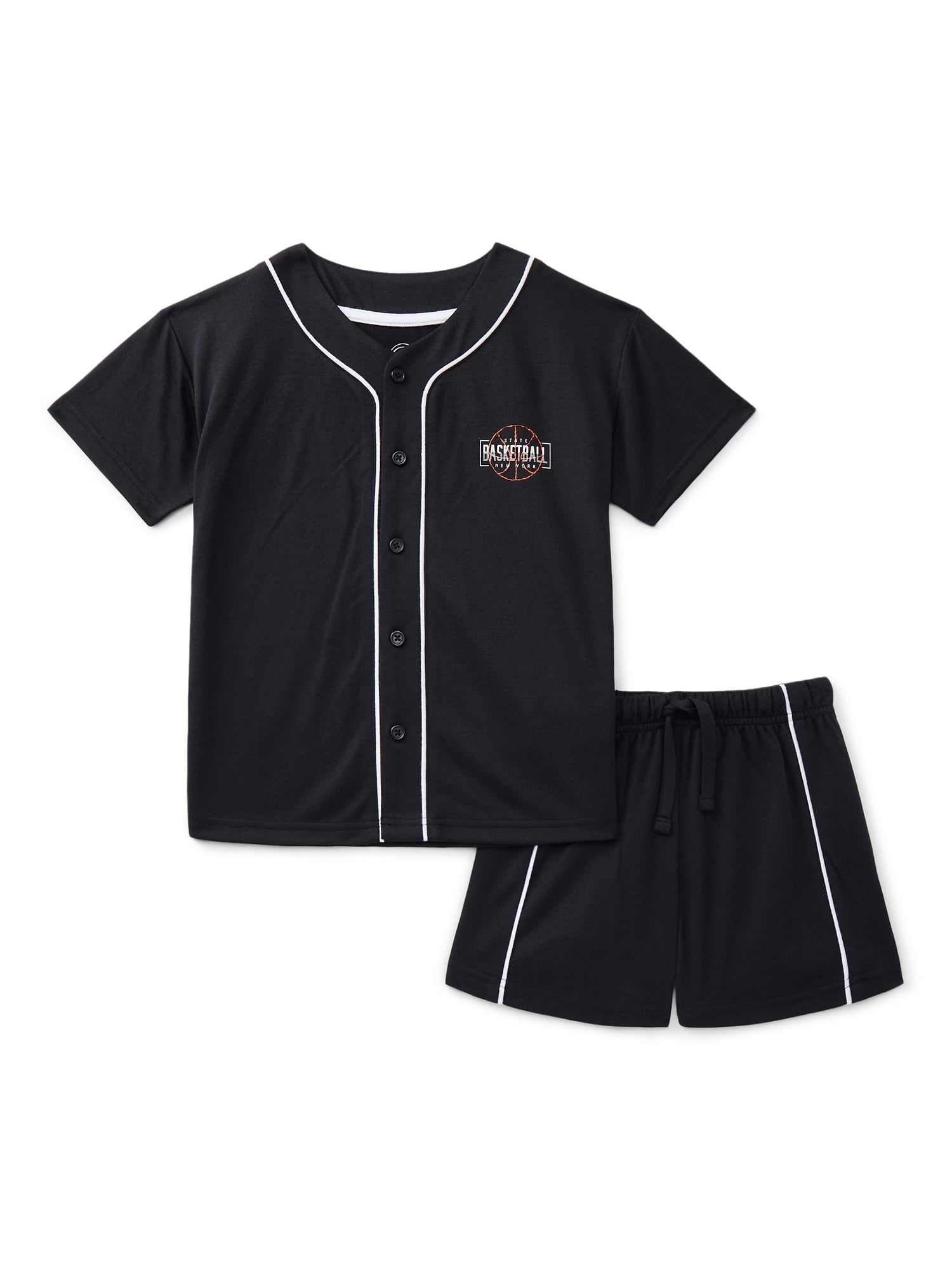 Wonder Nation Boys Jersey Top and Shorts Pajama Set, 2-Piece, Sizes 4-18