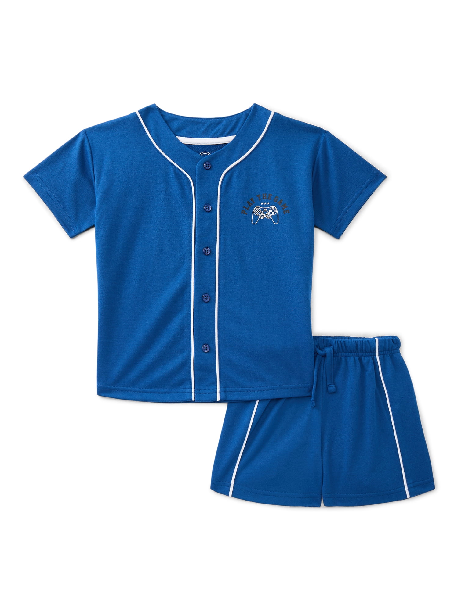 Wonder Nation Boys Jersey Top and Shorts Pajama Set, 2-Piece, Sizes 4-18