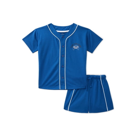 Wonder Nation Boys Jersey Top and Shorts Pajama Set, 2-Piece, Sizes 4-18