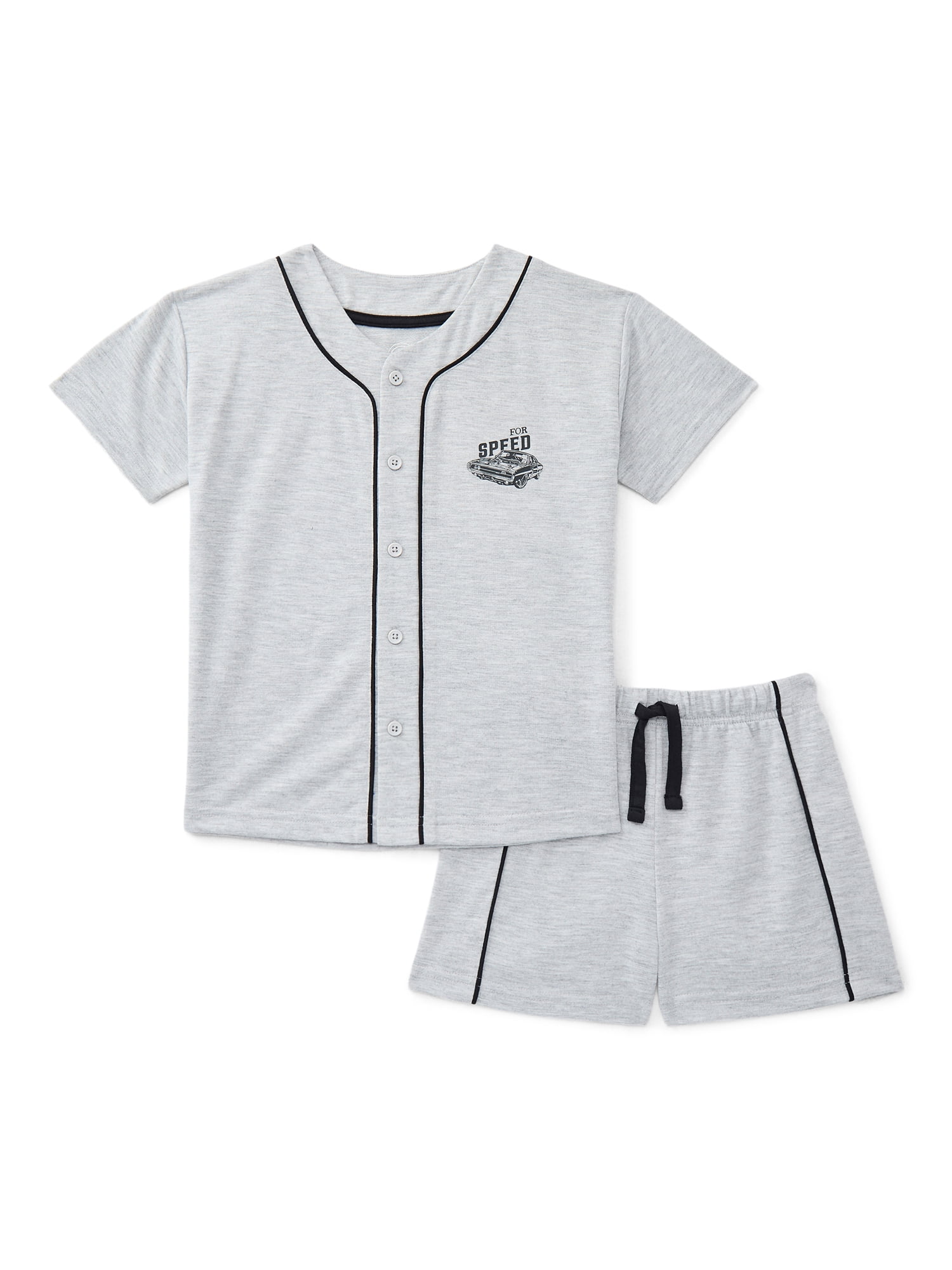 Wonder Nation Boys Jersey Top and Shorts Pajama Set, 2-Piece, Sizes 4-18