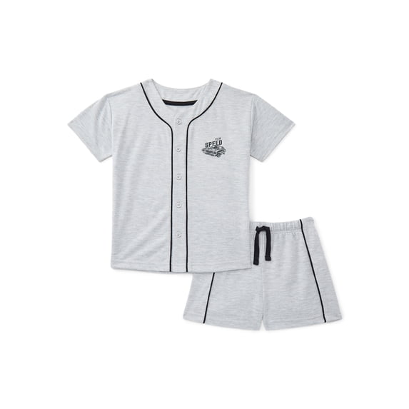 Wonder Nation Boys Jersey Top and Shorts Pajama Set, 2-Piece, Sizes 4-18