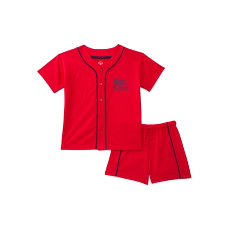 Wonder Nation Boys Jersey Top and Shorts Pajama Set, 2-Piece, Sizes 4-18