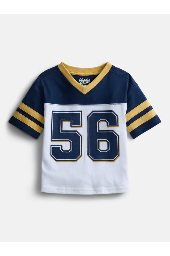 Boys' Graphic Oversized Jersey Tee with Short Sleeves, Sizes 4-18 & Husky